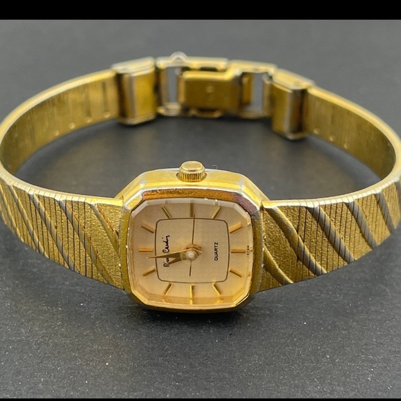 Vintage Wrist Watch Pierre Cardin Women's Quartz Gold tone small Square Bezel - Picture 8 of 13